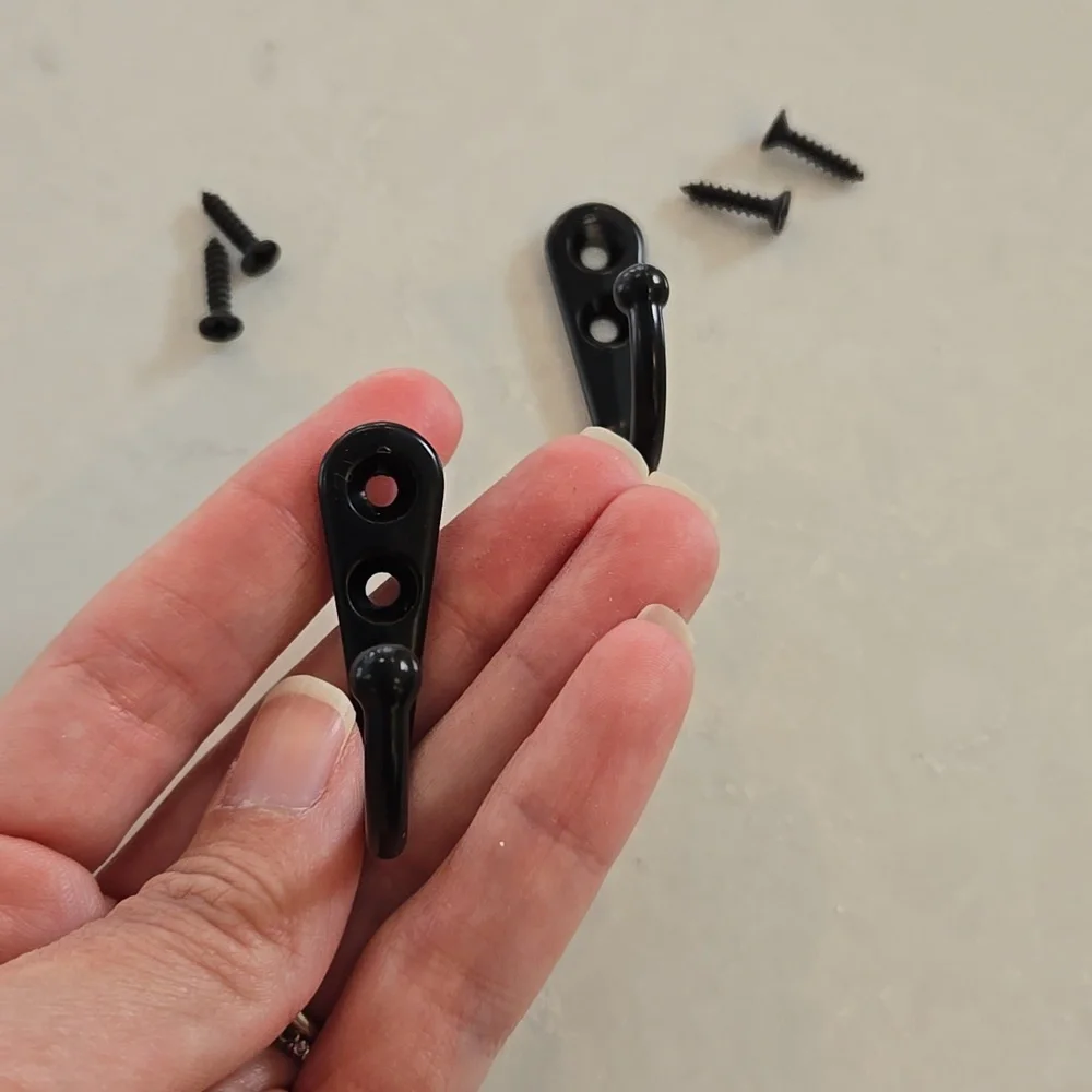 Black Wall Hooks with Screws
